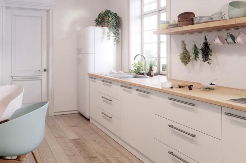 Steel handle TRIEST C=192mm brushed steel - zamak feet 1208965371