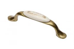 Porcelain handle 728P C=96mm antique brass X-gold ornament 1208965705