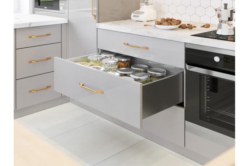 Zamak handle FLAVIO C=128 mm gold brass 1208966014