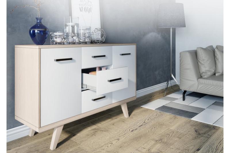 Zamak handle MONA C=128 mm chrome/black 1208966129