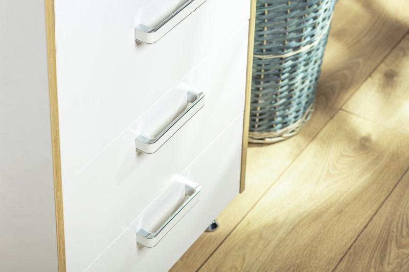 Zamak handle MONA C=192 mm chrome/white 1208966130