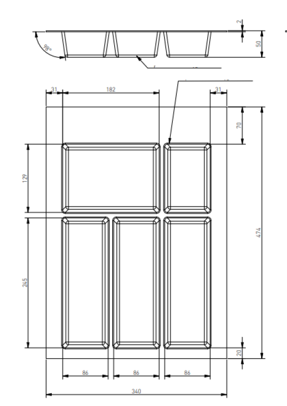 Decor Cutle Bestekbakken Inzet voor Keukenlade 400 Wit 1208966373
