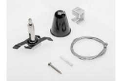 Suspension Kit for X-RAIL Three-Phase Busbar, 1.5m wire, Easy Click mounting, micropositioner, black 1208966599