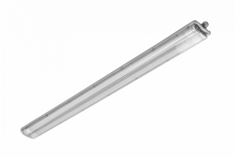 G-TECH Hermetic luminaire, G13, 2xT8 LED 18W, 3600lm, AC220-240V, 50/60Hz, IP65, ABS/PS,120cm,grey 1208966954