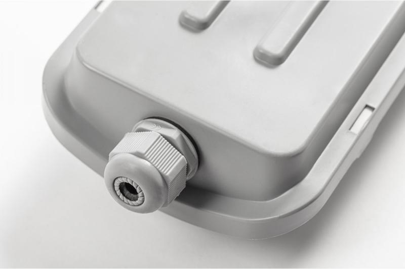 G-TECH Hermetic luminaire, G13, 2xT8 LED 18W, 3600lm, AC220-240V, 50/60Hz, IP65, ABS/PS,120cm,grey 1208966954