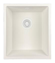 GraniteMy Universal granieten witte spoelbak 34x40 cm wit opbouw onderbouw en vlakinbouw met witte plug 1208967146
