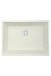 GraniteMy Universal granieten witte spoelbak 55x40 cm wit opbouw onderbouw en vlakinbouw met witte plug 1208967153