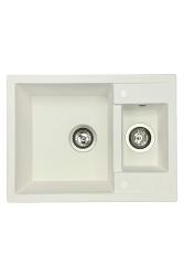 GraniteMy Smart extra ondiepe 1,5 granieten opbouw witte spoelbak 58x44cm 1208967418