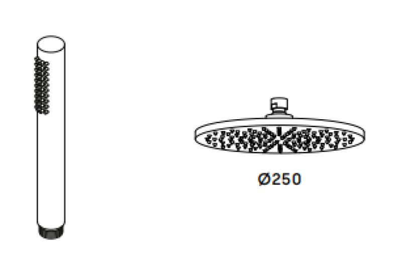 Waterevolution Flow douchecombinatie met regendouche messing natuur 250mm T141N25LE