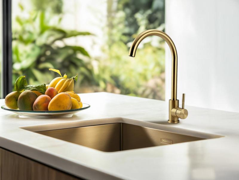Pure.Sink Prestige spoelbak 40x40 cm PVD Goud 10mm radius onderbouw, vlakbouw en opbouw PPG4040-60