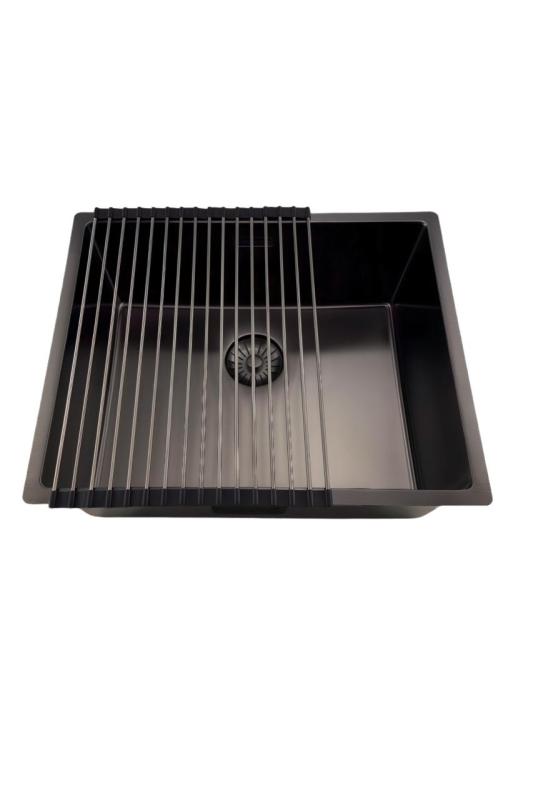 Pure.Sink Prestige spoelbak 50x40 cm PVD Gun Metal 10mm radius onderbouw,vlakbouw,opbouw PPG5040-61