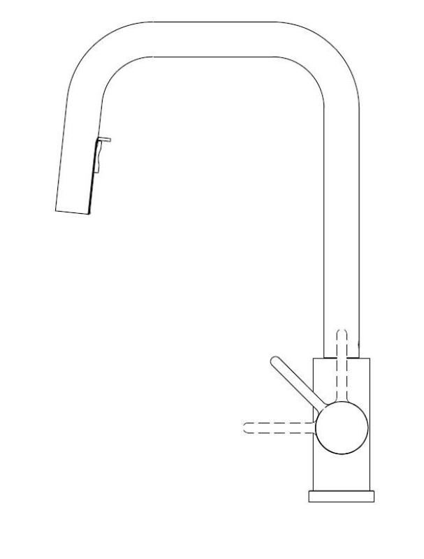 Pure.Sink Elite Steel Crystal-S keukenkraan Matzwart met uittrekbare uitloop PS8050-10