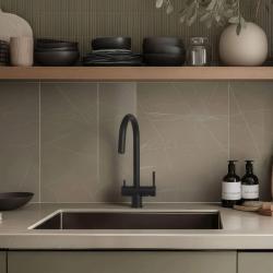 Quadri Leichester Keukenmengkraan Zwart 3-weg met een extra aansluiting voor gefilterd water 1208967671