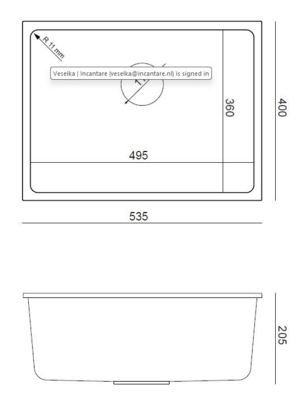 Quadri Elston Grijs Granieten Onderbouw Spoelbak 495x360mm met RVS Plug 1208967773