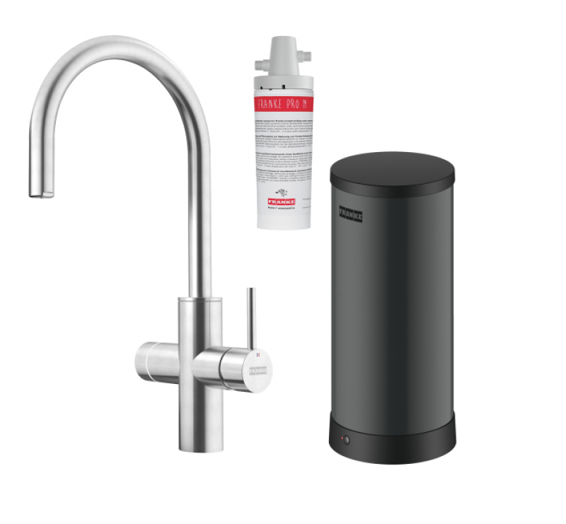 Franke Maris water hub 7L boiler 3-1 met Touch electronische kokend water kraan RVS met waterhub mengset 1208967850