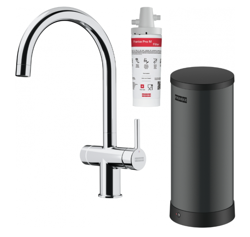 Franke Maris water hub 7l boiler 3-1 met Touch electronische kokend water kraan chroom met waterhub mengset 1208967852