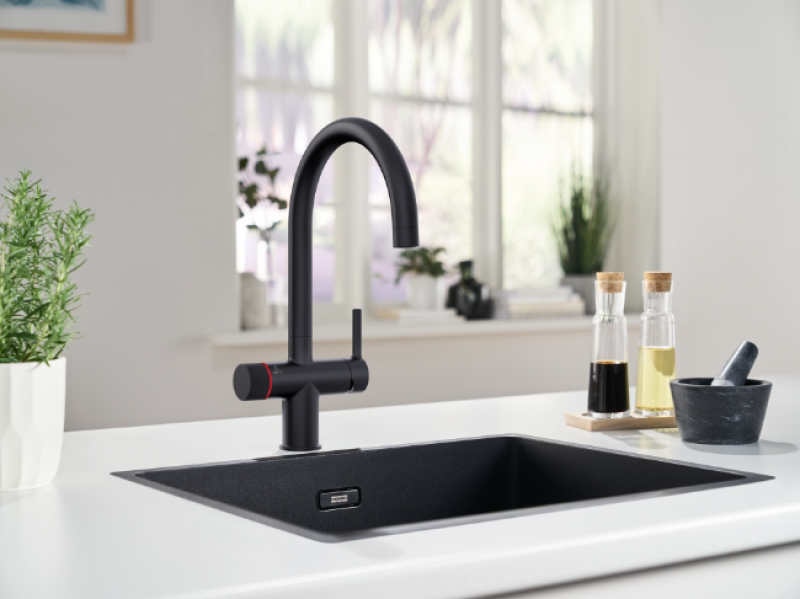 Franke Maris water hub 4L boiler 3-1 met Twist mechanische kokend water kraan mat zwart met waterhub mengset 1208967861