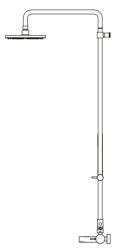 Waterevolution Flow drie-weg douchemengkraan met hand- en hoofddouche gun metal 250mm T131N25GME