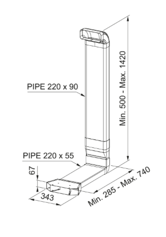 Franke Afvoerset voor recirculatie afvoer in kast voor kookplaatafzuiging 112.0711.985