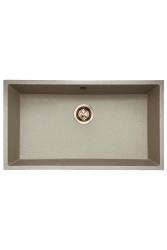 GraniteMy Universal granieten beige zand spoelbak 74x40 cm opbouw onderbouw en vlakinbouw met koperen plug 1208968019