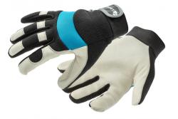 STOR mechanical leather gloves (goatskin) black/blue 10