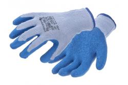 DILL latex-coated protective gloves grey/blue (12 pairs/pack) 9