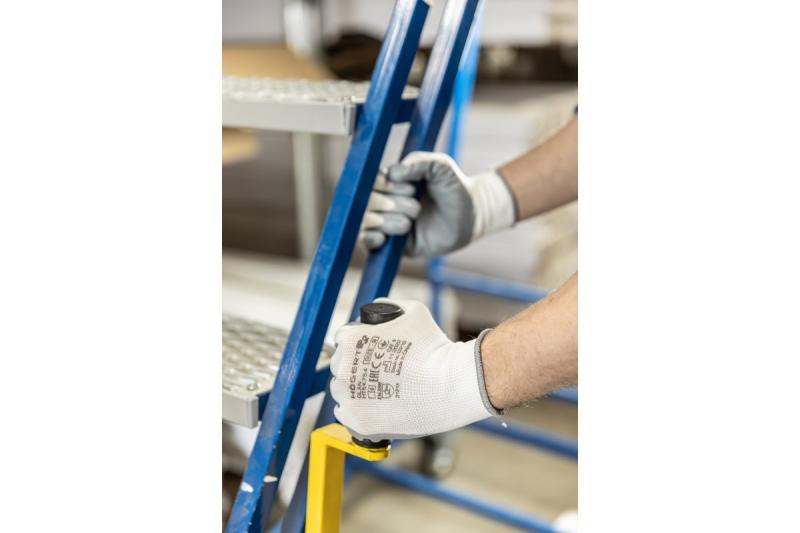 GLAN nitrile-coated protective gloves white/light gray 10