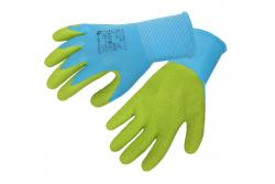 ULLER latex coated kids gloves blue/green 6