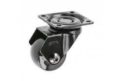 Furniture roll GTV CALIBRO, H=50,5 mm, fi35 mm, without brake, plastic + steel, black