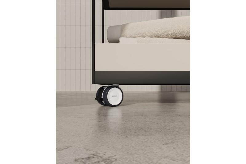 Furniture roller GTV CIRCO, H=61,5 mm, fi50 mm, braked, plastic + steel, grey + light grey