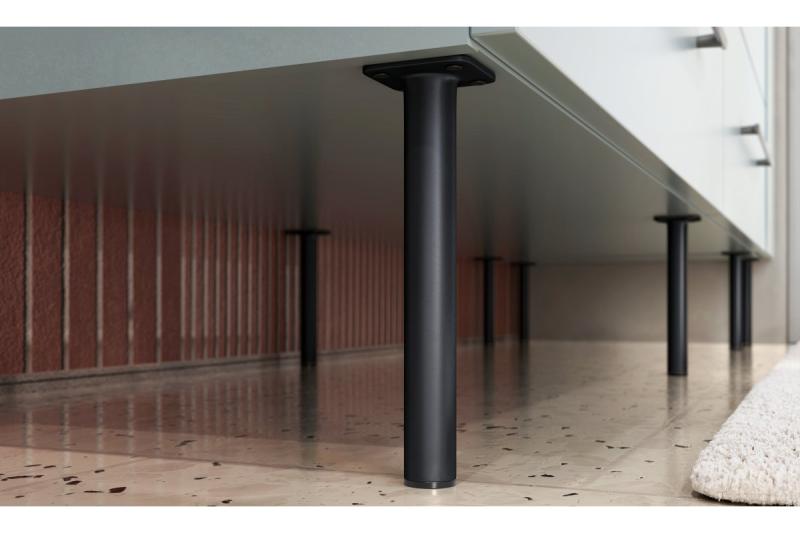 GTV RONDA SIMPLE furniture leg, cantilevered, H=150 mm, fi25 mm, steel, matt black