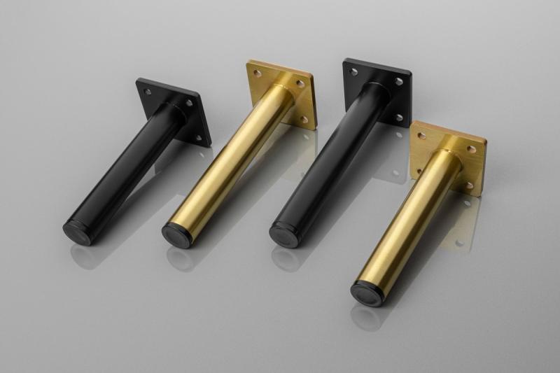 GTV RONDA SIMPLE furniture leg, cantilevered, H=180 mm, fi25 mm, steel, brushed gold