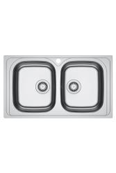 Franke Spark SKX 620-86 Dubbele RVS Spoelbak met Kraangat Opbouw 86x50cm 101.0714.440