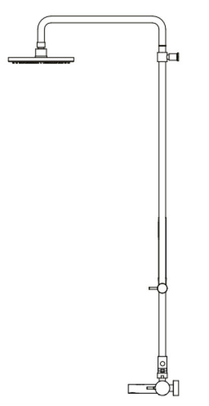 Waterevolution Flow drie-weg douchemengkraan met hoofddouche diameter 250mm en ronde handdouche Messing T131NR25LE