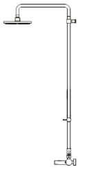 Waterevolution Flow thermostatische drie-weg douchemengkraan met hand- en hoofddouche Messing 250mm T131TN25LE