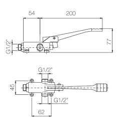 PB Pedal Line Voetpedaal mengkraan chroom voor Vloermontage 1208969744