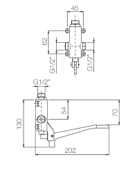 PB Pedal Line Dubbelle Voetpedaal Mengkraan chroom voor Vloermontage 1208969756