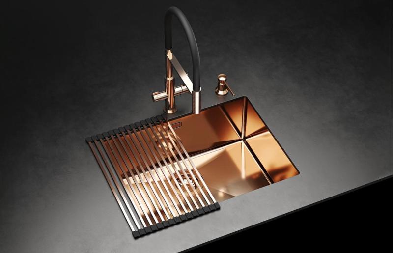 Ausmann Claridge 3-Weg Keukenmengkraan met Flexibele Uitloop en Gefilterd Water – Goud - 1208970504