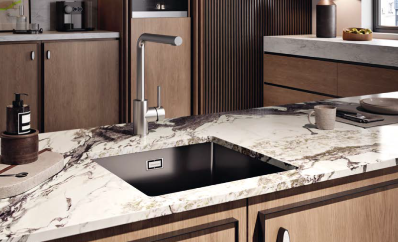 Ausmann Ceramic Ember Keramische Mat Zwarte Vierkant  Spoelbak Opbouw en Onderbouw 40 x 40 cm met RVS plug 1208970507