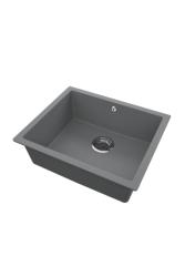 GraniteMy Universal Granieten Grijs, donker Spoelbak 50x40 cm Opbouw, Onderbouw en Vlakinbouw met RVS Plug 1208970744
