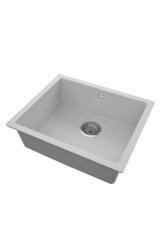 GraniteMy Universal Granieten Grijs Spoelbak 50x40 cm Opbouw, Onderbouw en Vlakinbouw met RVS Plug 1208970745