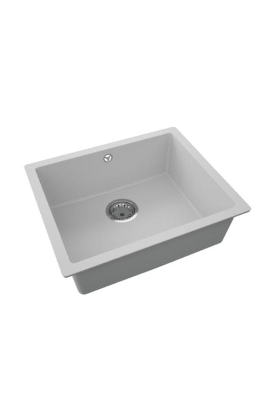 GraniteMy Universal Granieten Grijs Spoelbak 50x40 cm Opbouw, Onderbouw en Vlakinbouw met RVS Plug 1208970745