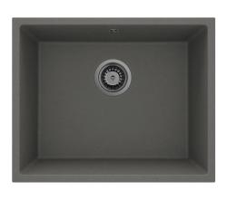 GraniteMy Universal Granieten Grijs, donker Spoelbak 50x40 cm Opbouw, Onderbouw en Vlakinbouw met Gun metal Plug 1208970754