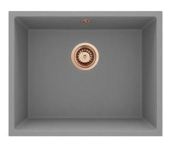 GraniteMy Universal Granieten Grijs Spoelbak 50x40 cm Opbouw, Onderbouw en Vlakinbouw met Koperen Plug 1208970761