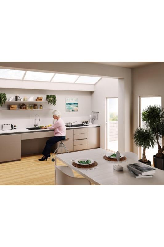 Franke Maris MRG 610-60 Care Fragranite Stone grey ondiepe mindervalide Spoelbak 635 x 559 mm Opbouw met Kraangatbank 114.0729.486