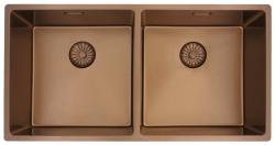 Pure.Sink Prestige Dubbele Koperen spoelbak 82x40 cm 10mm radius onderbouw, vlakbouw en opbouw PPG404040-62