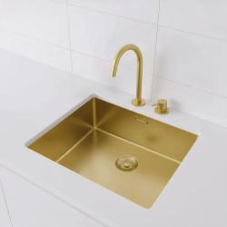 Pure.Sink Exclusivo Gouden spoelbak 50x40 cm 10mm radius onderbouw, vlakbouw en opbouw PEX5040-60