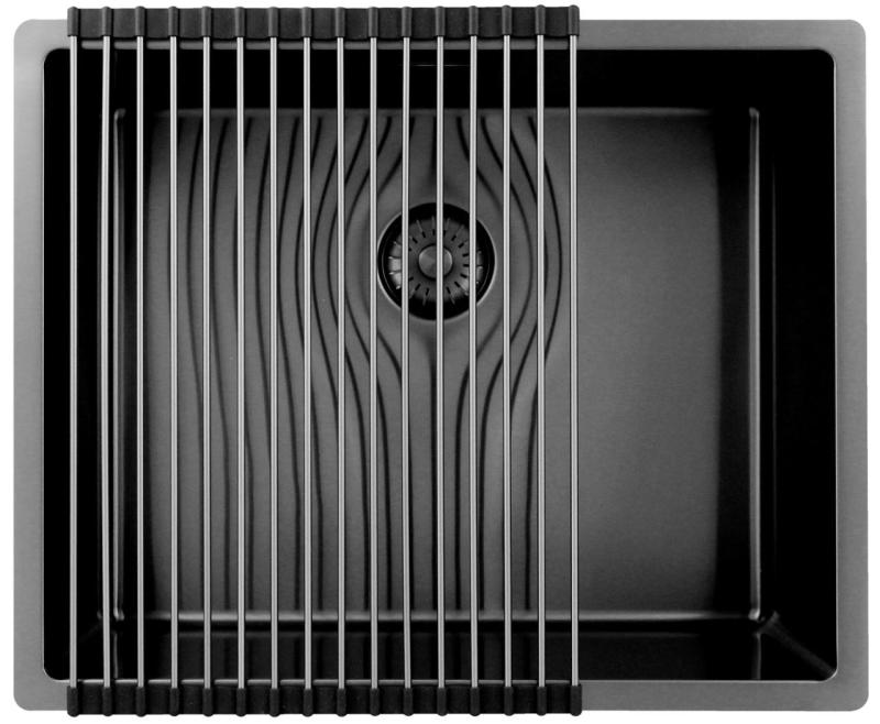 Pure.Sink Exclusivo Gun metal spoelbak 50x40 cm 10mm radius onderbouw, vlakbouw en opbouw PEX5040-61