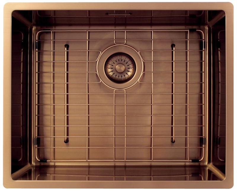 Pure.Sink Exclusivo Koperen spoelbak 50x40 cm 10mm radius onderbouw, vlakbouw en opbouw PEX5040-62