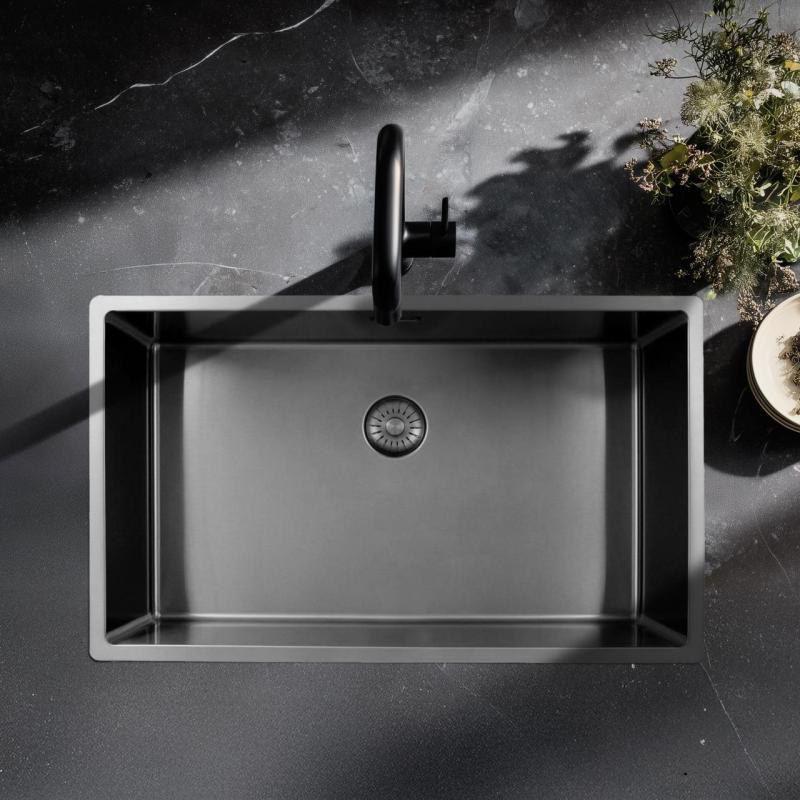 Pure.Sink Exclusivo grote RVS spoelbak 70x40 cm 10mm radius onderbouw, vlakinbouw en opbouw PEX7040-02